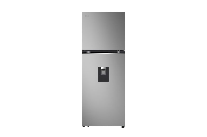 Vista frontal de Nevera LG Congelador Superior 314L Plata Mate DoorCooling  VT32KPY